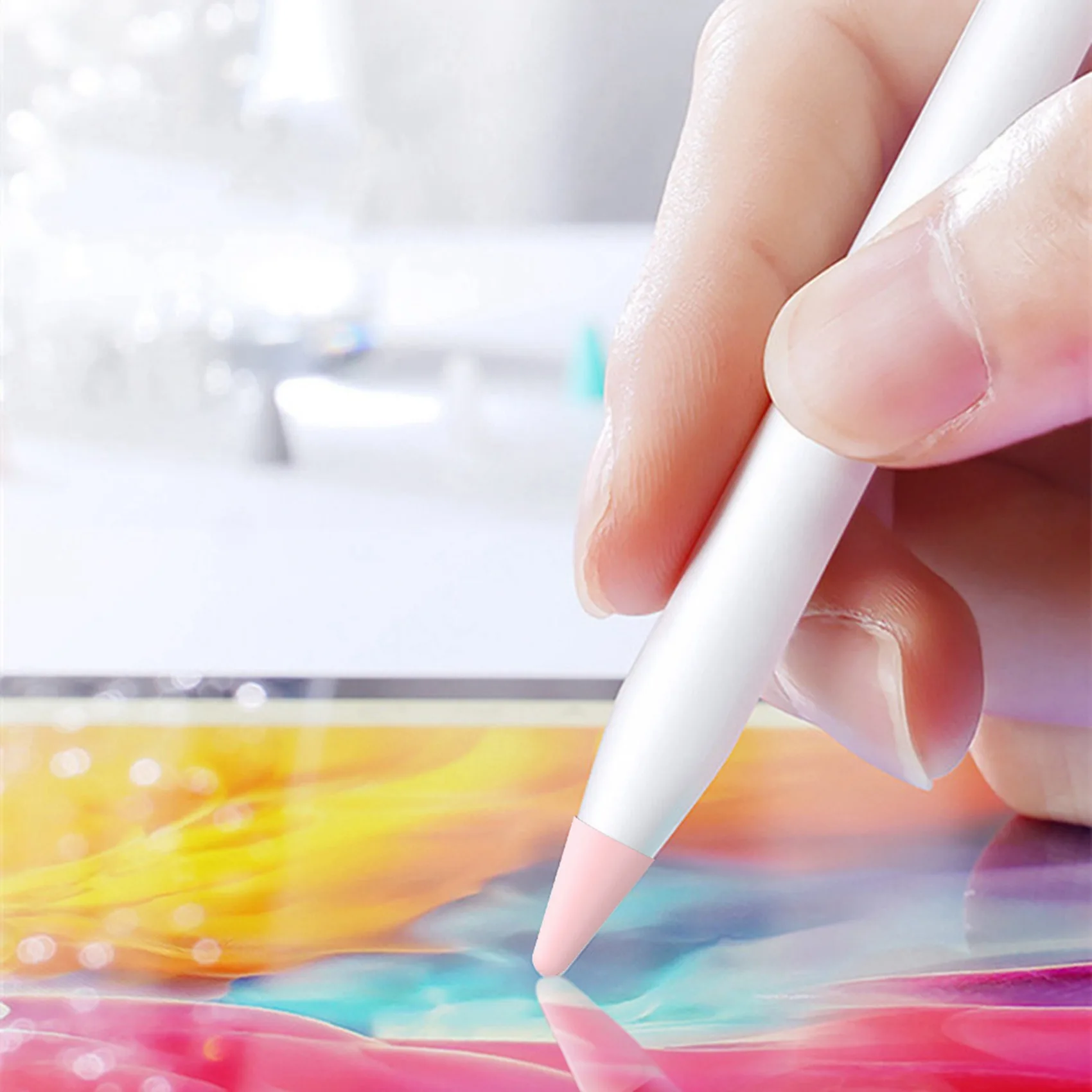 20Pcs Silicone Replacement Tip Case Protective Cover for Apple Pencil 1St 2Nd Touchscreen Stylus Pen Case White