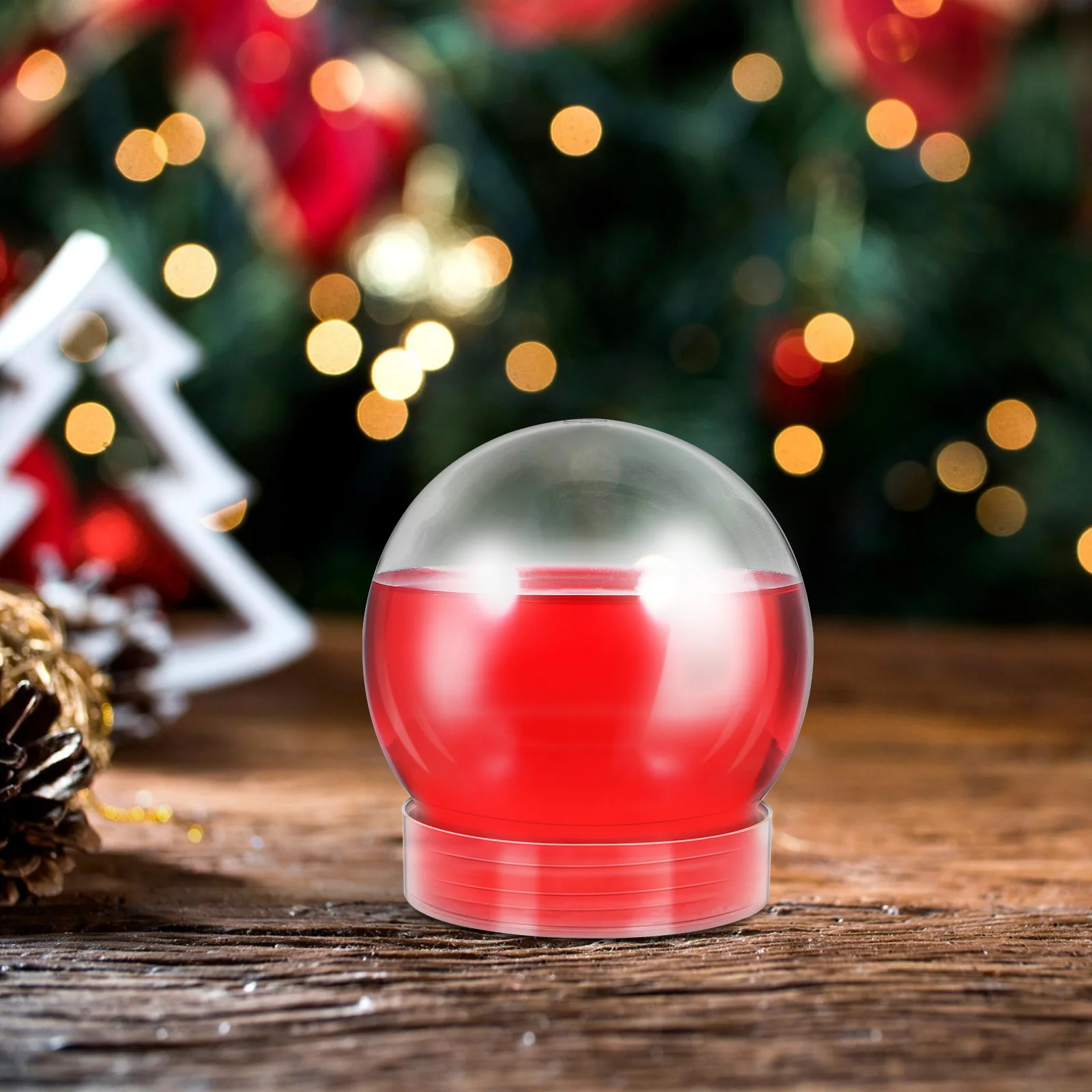 

5pcs Clear Plastic Snow Globes Screw Cap Fillable Diy Water Globe Craft Kit For Kids Christmas Decoration Holiday Party Favors