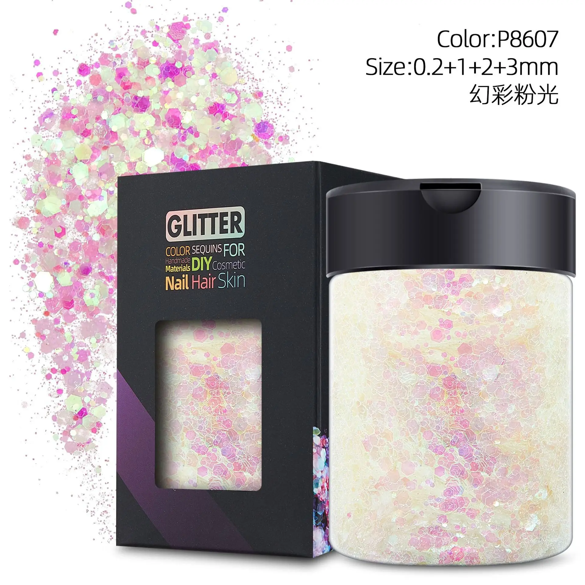 100g Cosmetic Grade Holographic Chunky Glitter for Nail Face Hair Eye Body Art