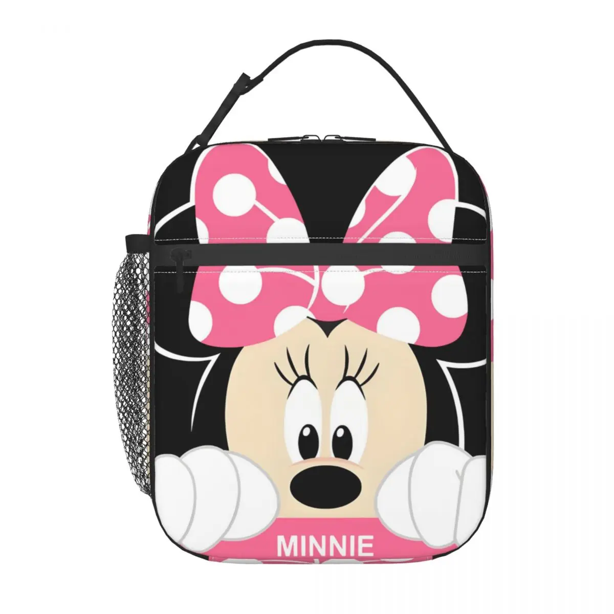 

Custom Cute Minnie Cartoons Insulated Lunch Bag for Women Thermal Cooler Food Lunch Box Kids School Children Portable Tote Bags