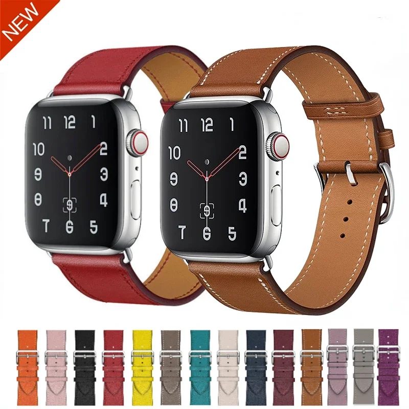 Bracelet en cuir véritable pour Apple Watch, Bracelet, Bracelet, Bracelet, iWatch Series 3, Ceinture, Ultra 8, 7, 6, 5, 4, SE, 49mm, 45mm, 41mm,