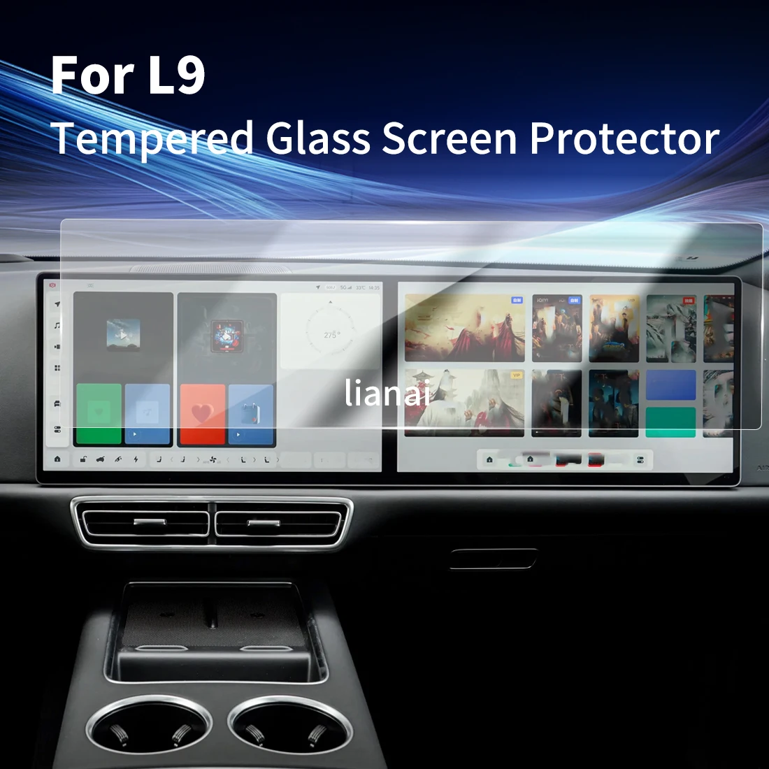 Screen Protector for 25-26 LEADING IDEAL L9 Tempered Glass GPS Video Navigator Car Stickers  Accessories Fingerprint-resistant