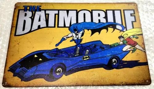 Реплика FUN TIN SIGNS, винтажный металлический знак, партия BATMAN BATMOBILE # 34-Алюминий-Бетовый знак
