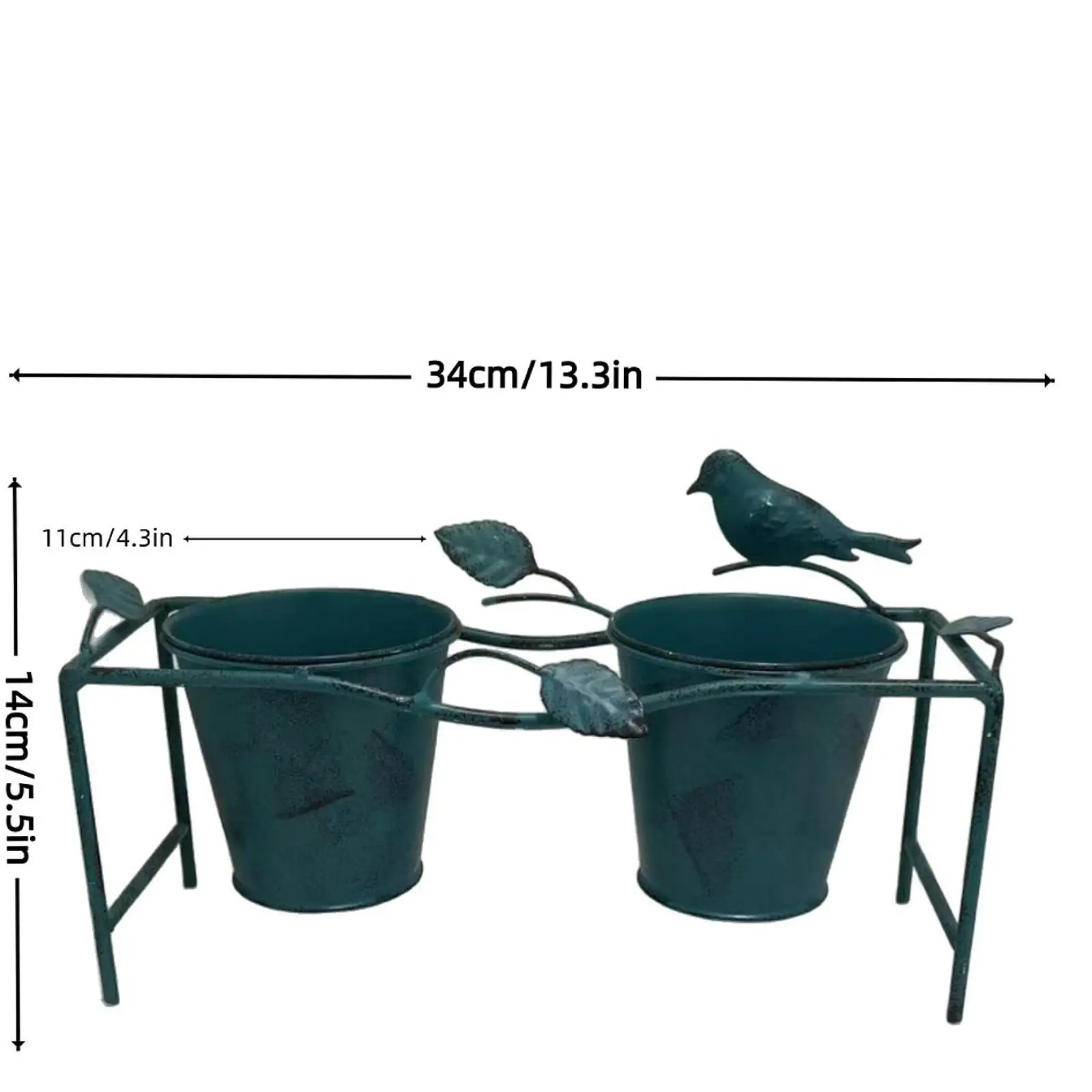 Double Plant Pot Container, Rustic Metal Flowerpot, Decorative Garden Flower Pot Flower Bucket for Patio Foyer Yard Decor