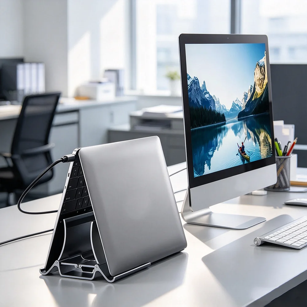 Laptop Stand MultiFunction AntiSlip Gravitating Desktop Stand for Laptop Tablet Vertical Space Saving Design Durability Build