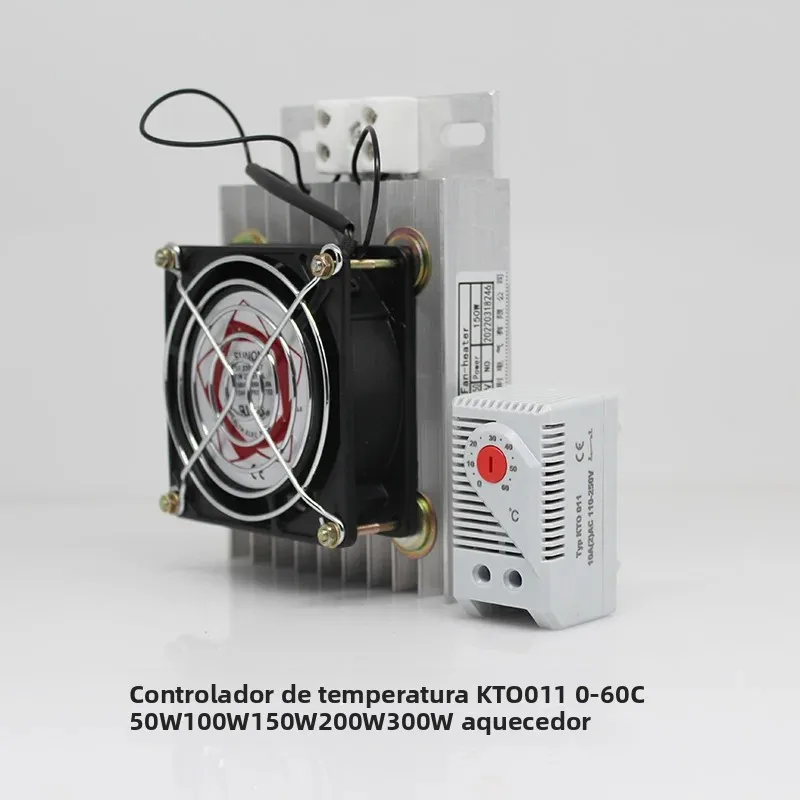 KTO011 0-60'C Controlador de temperatura PTC Ventilador-aquecedor 50W 100W 150W 200W 300W Aquecedor de gabinete elétrico industrial à prova de umidade