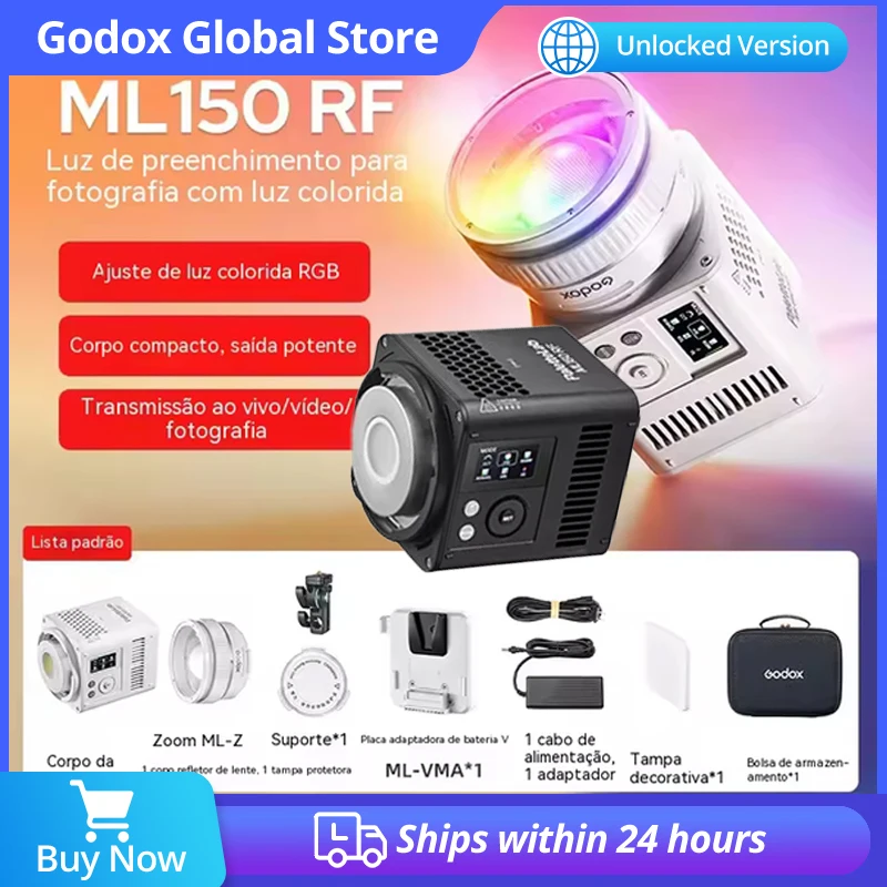 Godox Smart APP Control 150W ML150RF ML150 RF Full-color LED Video Light 1800-10000K CRI96 TLCI96 Photography Fill Light