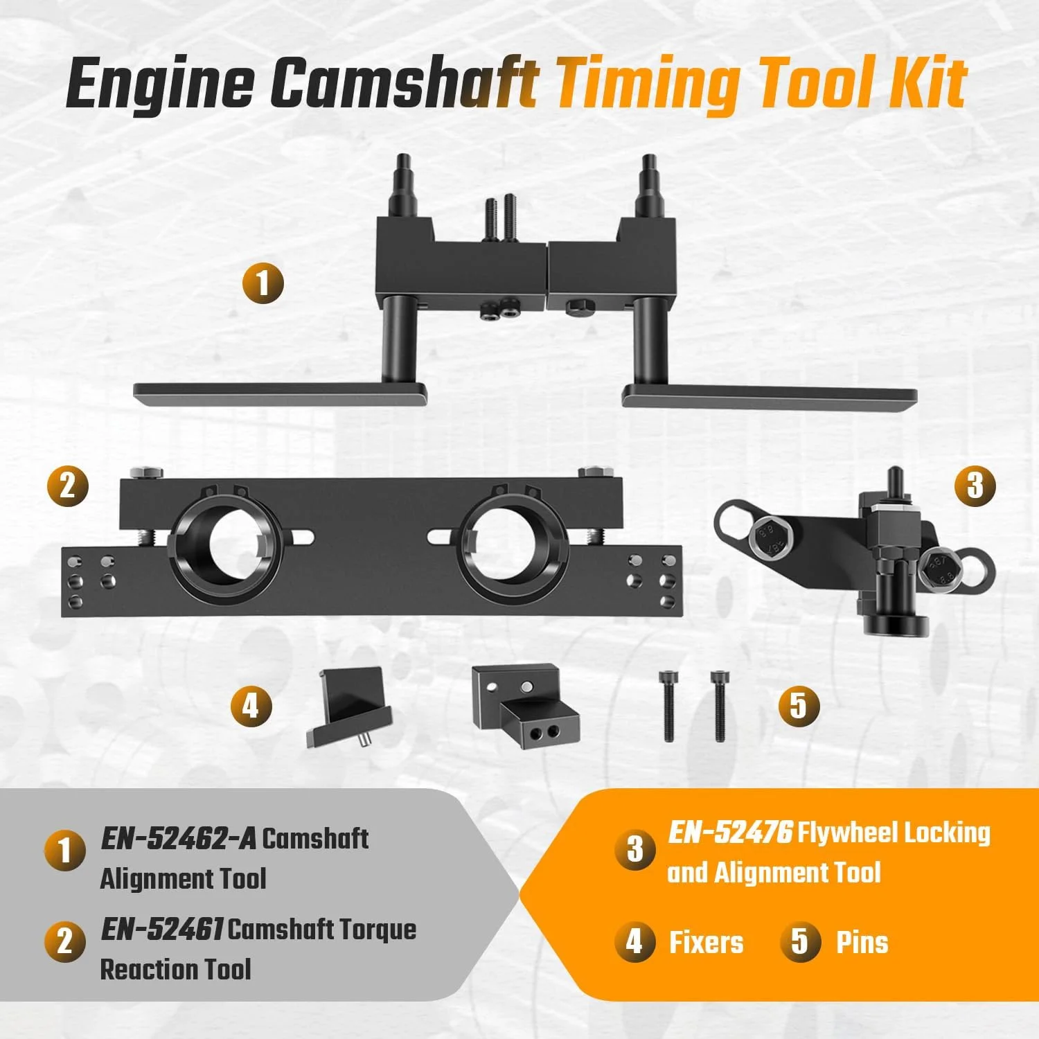 Набор инструментов для синхронизации распределительного вала двигателя, EN-52461, EN-52476, EN-52462, для Buick Angkewei Envision, Cadillac, Chevy Silverado/Sierra