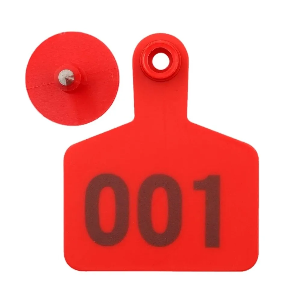 100Pcs 001-100 Numbers Cow Ear Tag Card Farm Equipment Identification Pig Goat Ear Tag Prevent Getting Lost Durable