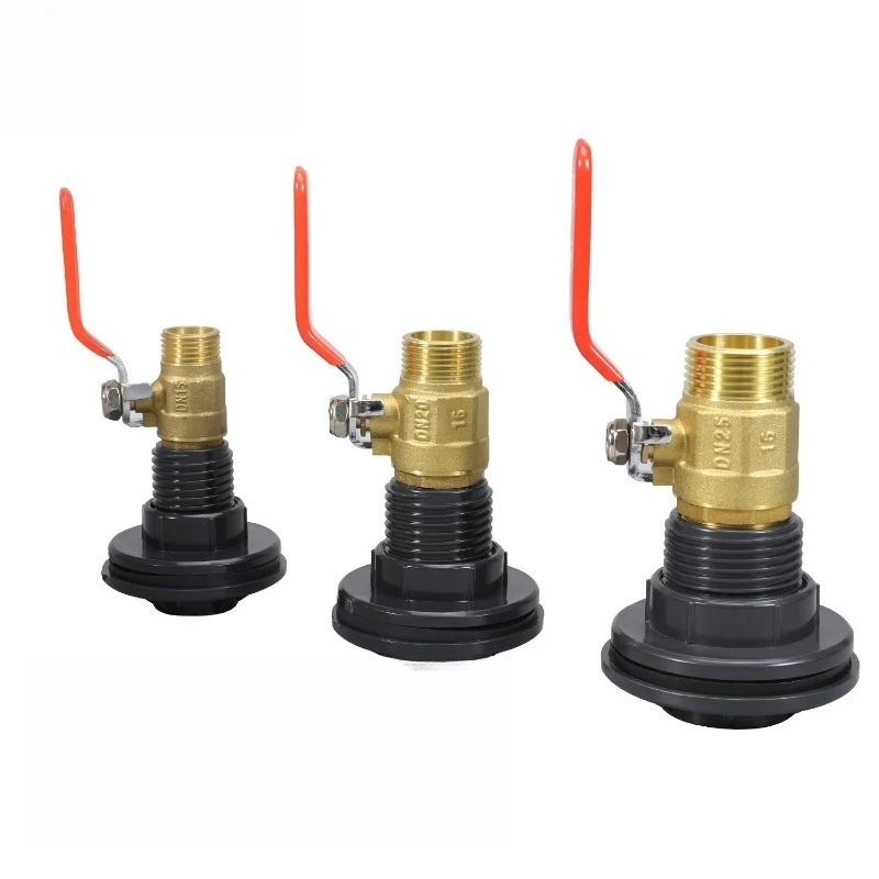 PVC Bulkhead Fitting Adapters with Brass Valve To 1/2