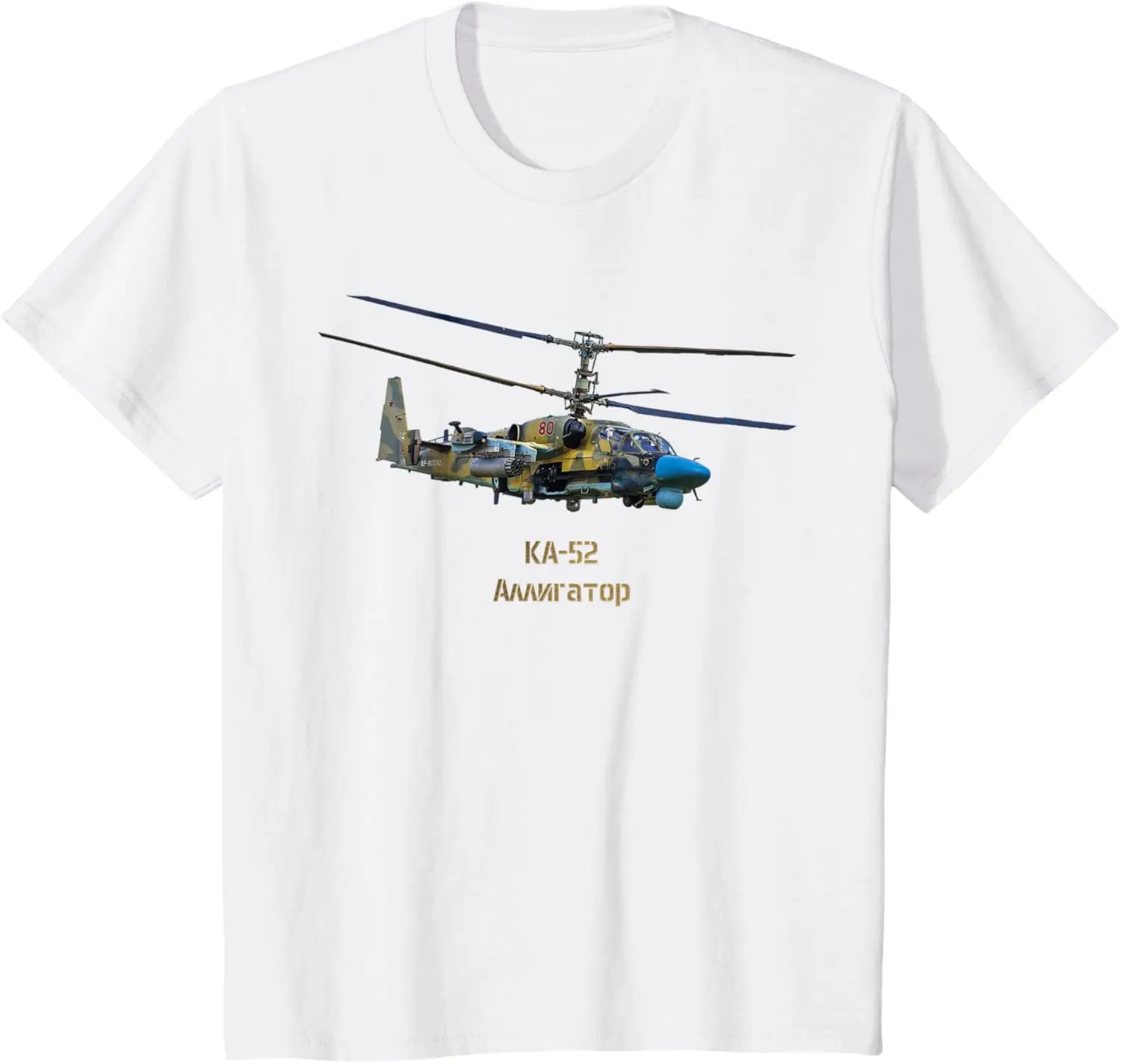 KA-52 Alligator Russian Helicopter Men T-Shirt Short Sleeve Casual 100% Cotton Shirt