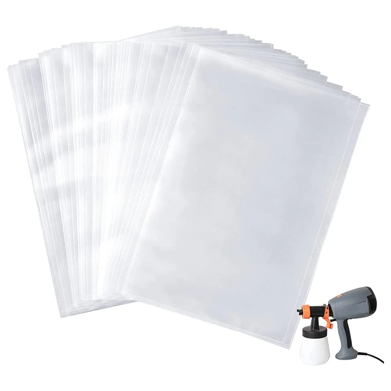 

Paint Sprayer Bags 50 Pcs Clear Spray Bags Sprayer Cup Canister Liners for HVLP Paint Sprayer Parts Accessories