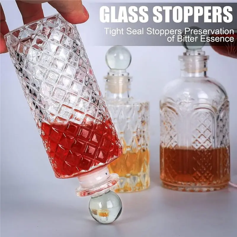 B08B-Bitters Bottle For Bartenders-Home Bar-Glass Dasher Bottles With Dash Top, Ideal For Cocktail Preparation