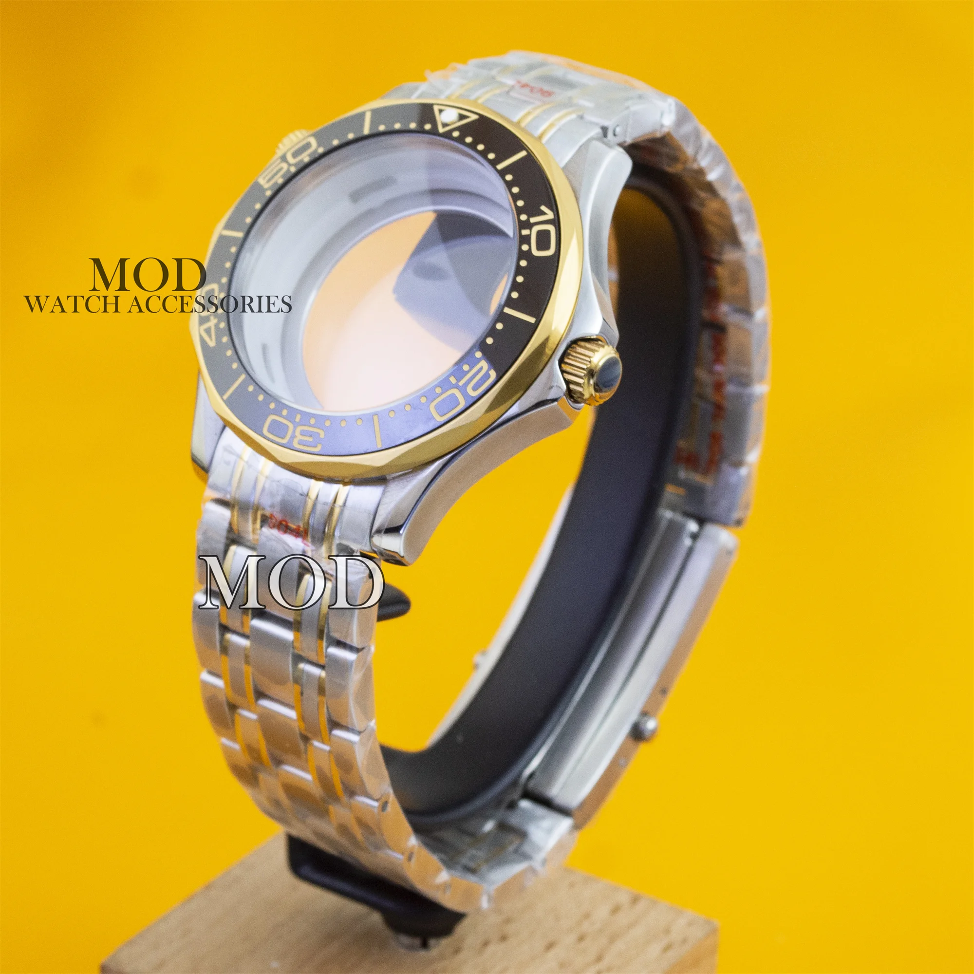 NH35 Watchcase for Seamaster 300 Case 10ATM Waterproof Stainless Steel Case Strap fit NH35 NH36 Movement MOD Watch Replacements