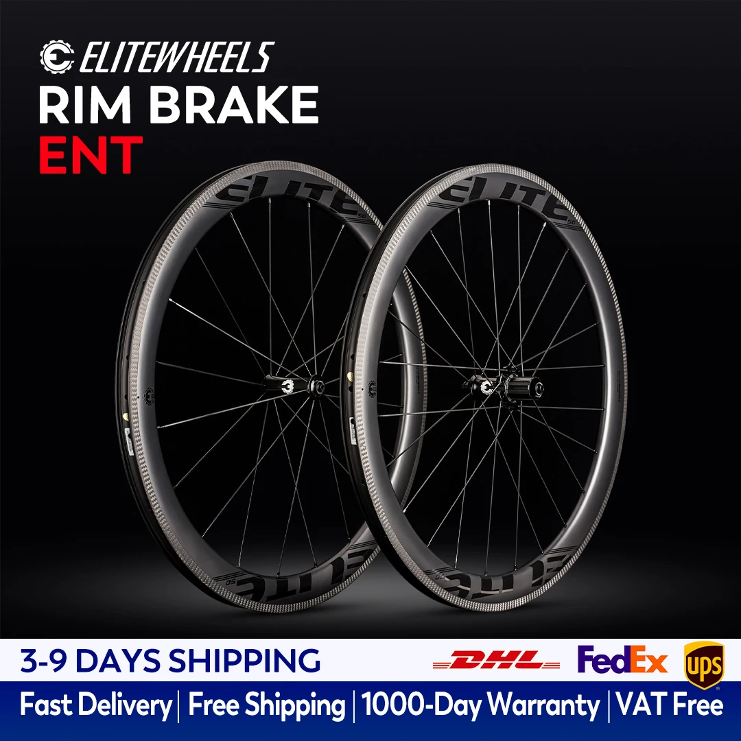 ELITEWHEELS 700c Road Carbon Wheels UD Finish UCI Quality Carbon Rim Tubeless Ready Pillar Nipple 1423 Spokes Racing Wheelset