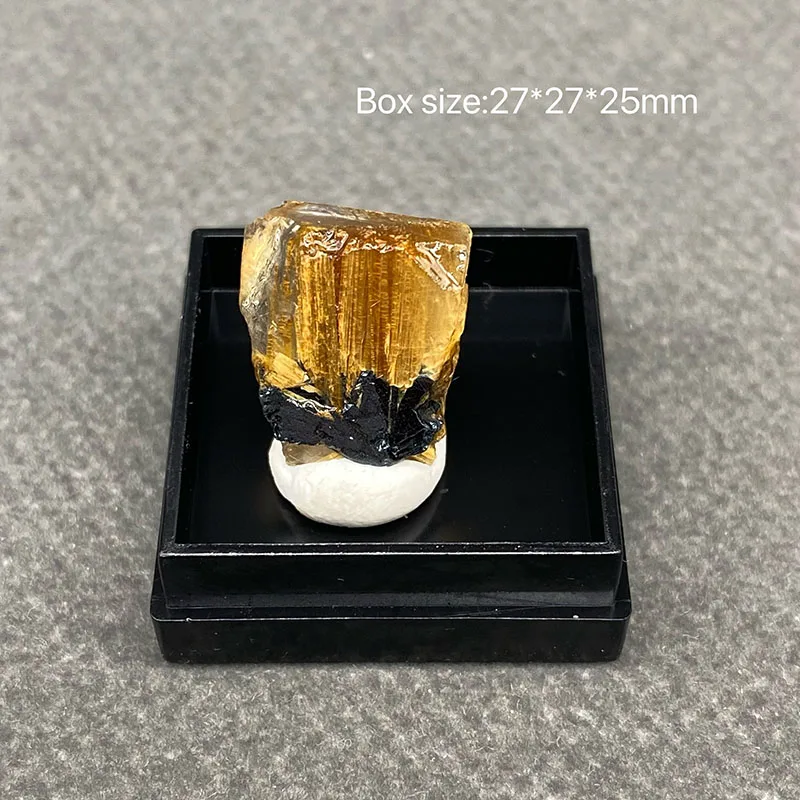 

100% natural golden hair crystal raw stone mineral specimen healing crystal gem collection +Box size ：27*27*25mm