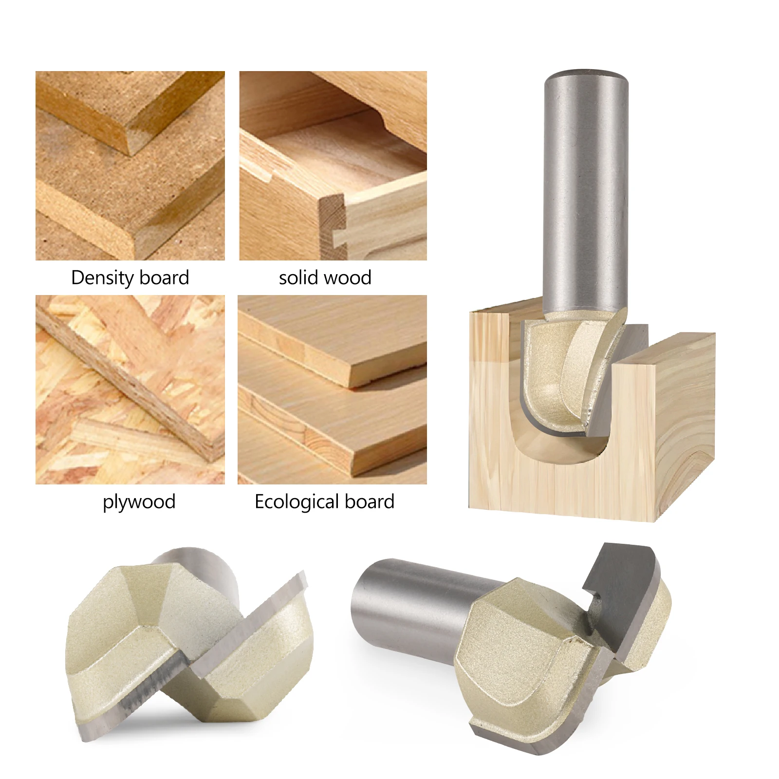 TIDEWAY Bowl Tray Router Bit Arc Trim Grooving Tool Woodworking Corner Rounding Router Bit Storage Box Drill Bit Milling Cutter