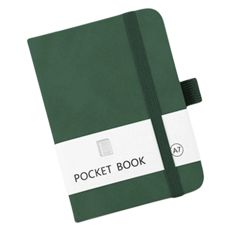 ハードカバーレザーノートブック200ページ幅の並んでいる小さな紙ノートブックメモ帳