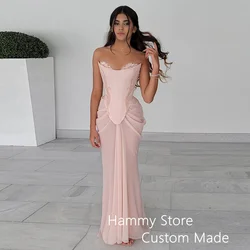 Chiffon Mermaid Evening Dress Sweetheart Customized Corset Prom Dresses Sweep Train Saudi Arabian Formal Party Gown for Lady