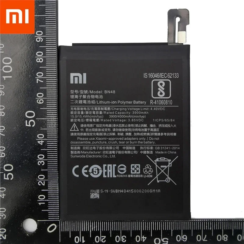 Battery BN48 for Xiaomi Redmi Note 6 Pro, 4000mAh, Replacement Batteries, 100% Original Quality