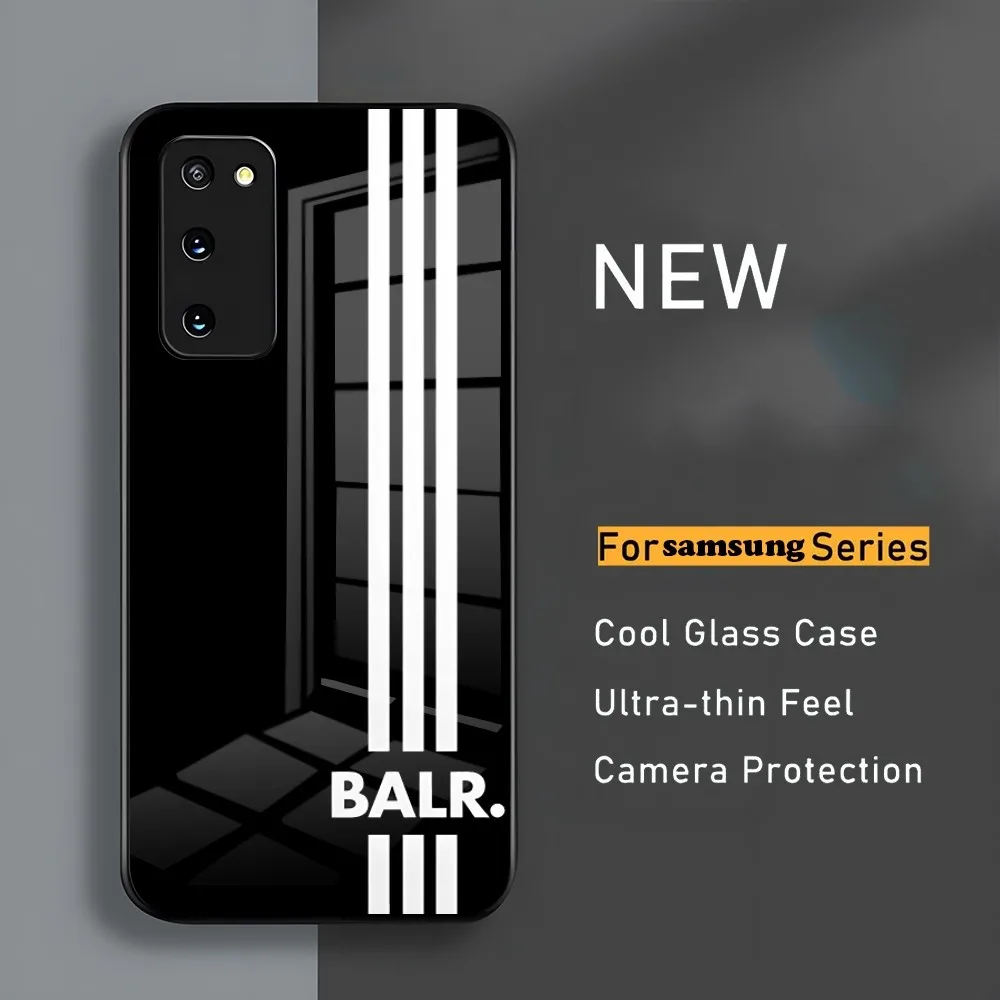 Luxury Brand B-BALR Black Phone Case  for Samsung s 24 ultra plus 23 22 21 20 a 34 54 53 note20 m 54 new 2024 glass phone case c