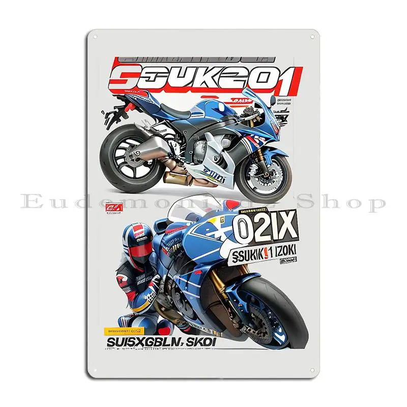 Gsxr 1000 Metal Sign Wall Mural Iron Mural Cinema Wall Plaque Tin Sign Poster