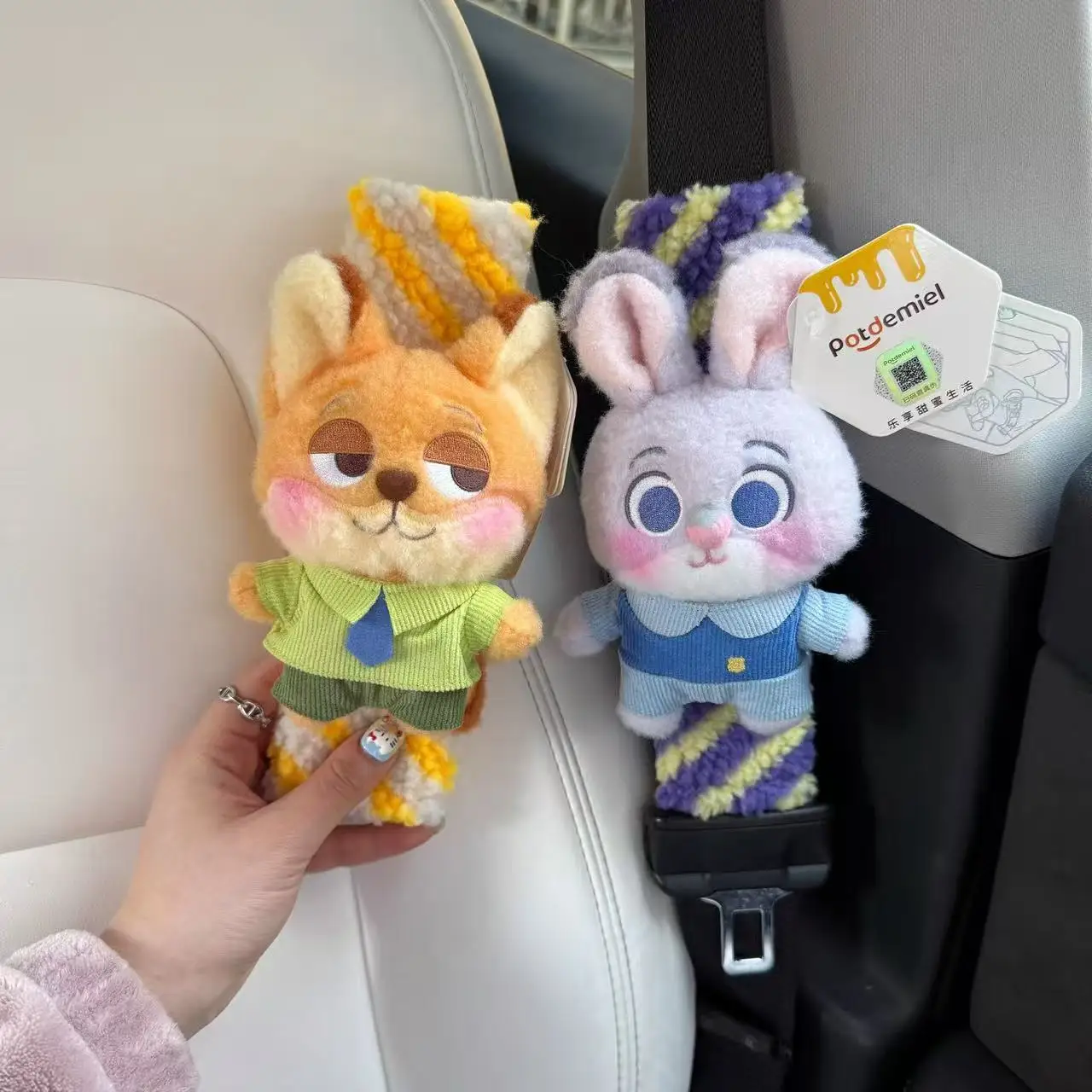 Disney Zootopia 2, Plüsch-Sicherheitsgurt, Kawaii-Puppe, Judy Hopps, Knabber, Gary, Polizist, Spielzeug, Kawaii, weiches Geschenk für Kinder und Freunde