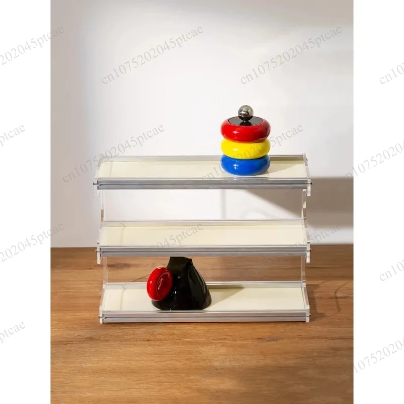 Vanity Bedroom Bathroom Organizer Rack Storage Shelf Memphis Style Storage Shelf Three-Layer Household Minimalist Acrylic
