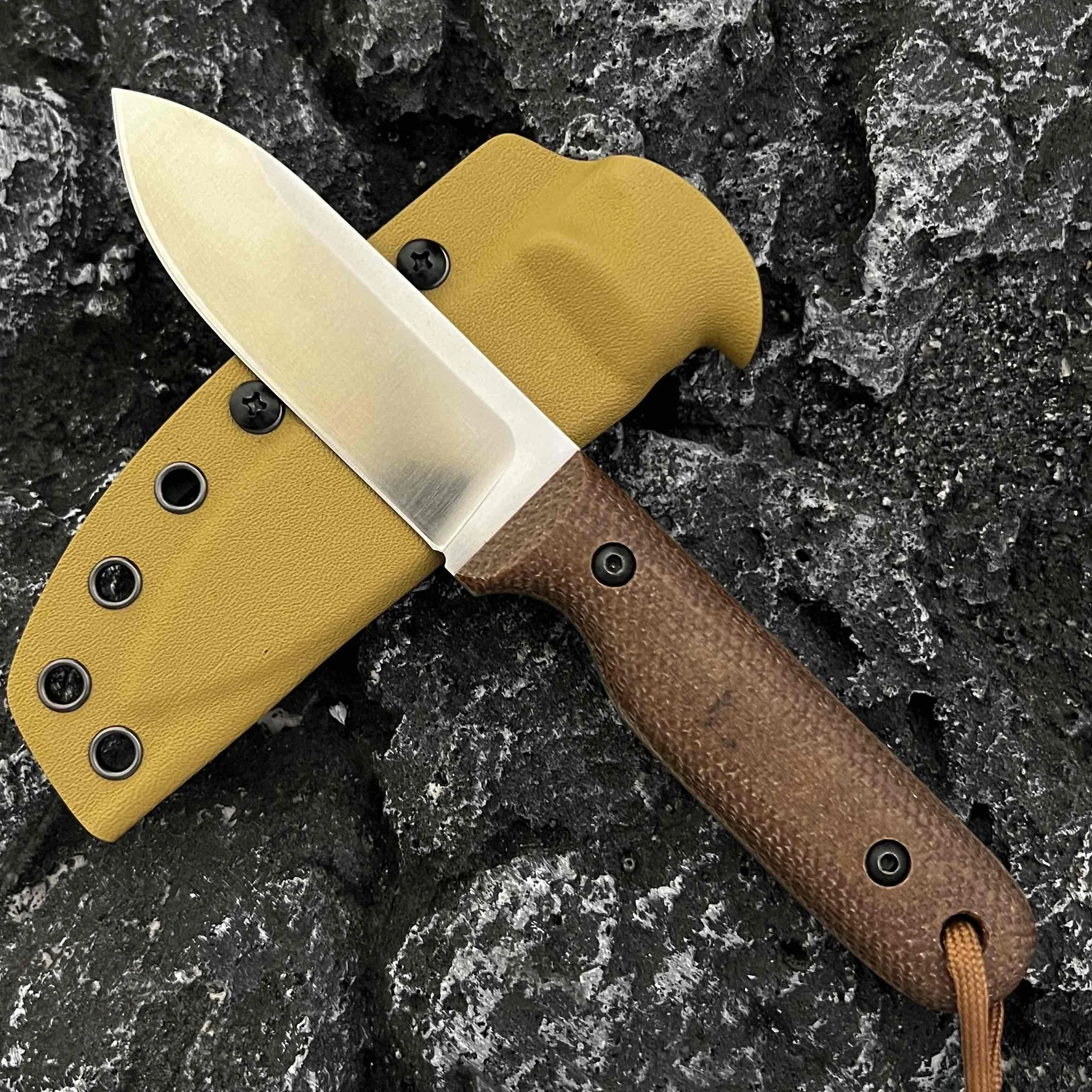 DC53 Integrated Steel Linen Handle Fixed Knife Outdoor Jungle Hunting Camping Survival Portable Tool for Daily Use