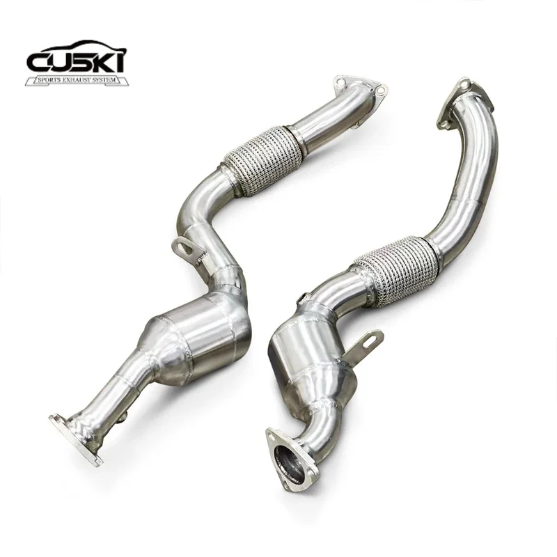 High Flow Automotive Exhaust Modification Parts--Exhaust downpipe Fit Porsche Cayenne 957 3.6/4.8T 2006-2010 car exhaust duct