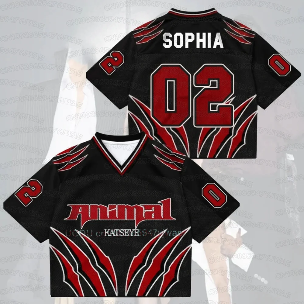 Summer Women's Men's Katseye The Wildworld Tour Mixed Mesh Jersey Gift Short Sleeve Casual T-shirt Tops Kpop Fans Gift