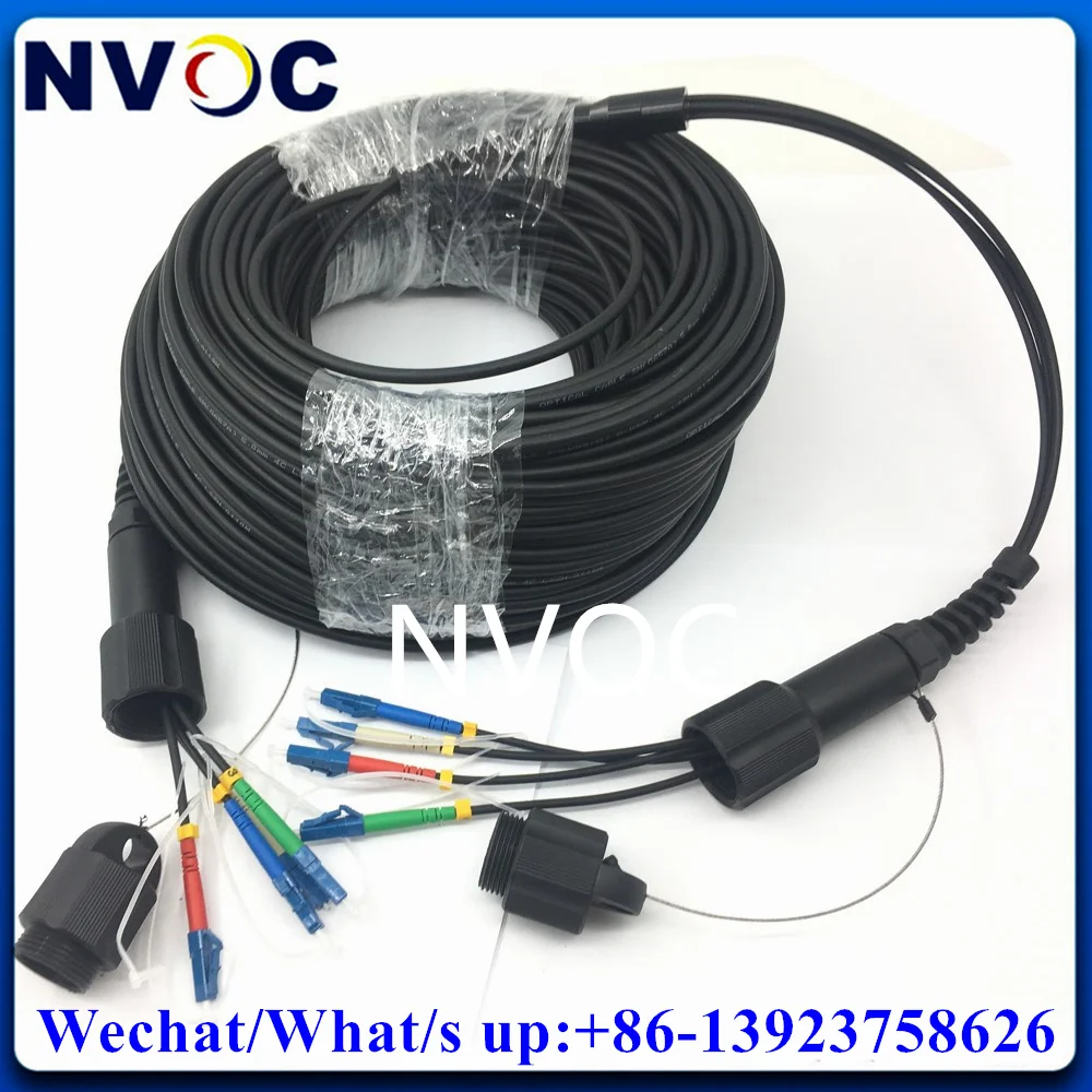 Imagem -06 - Cabo Blindado Exterior da Fibra Ótica Patch Conector do Protetor Cabo Preto Núcleo sm G657a1 40 Milímetros Lszh 45 Milímetros 4c Pdlc 100m Pcs