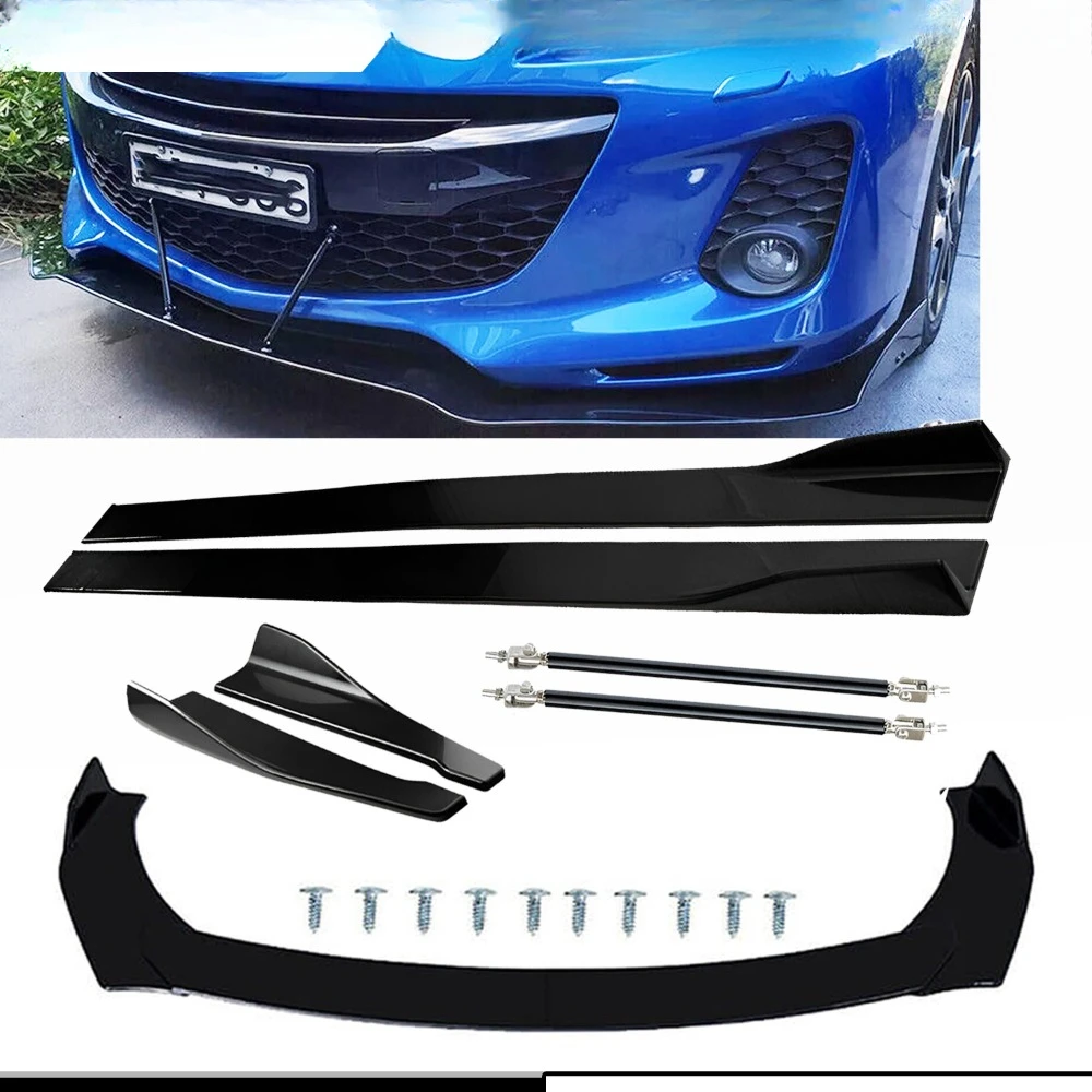 

For Mazda 2 3 6 CX-3 CX5 Front Splitter Bumper Lip Spoiler Gloss Black Bod Kit United States