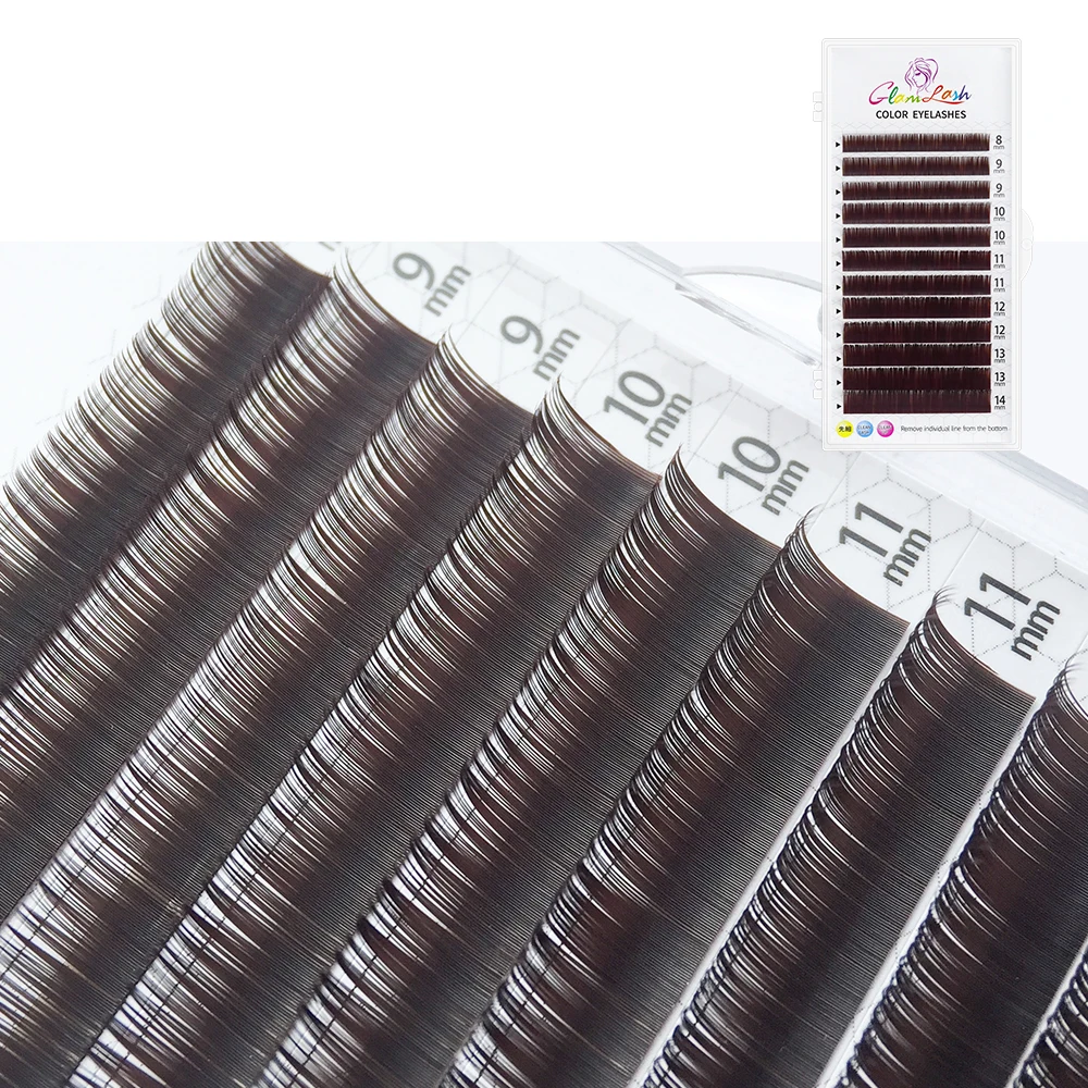GLAMLASH Colored Individual False Eyelashes Natural Long