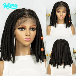 KIMA Dreadlocks Cornrow Braided Wigs Short Locs Full Lace Wig Dreadlock Box wigs with Baby Hair for Africa Women