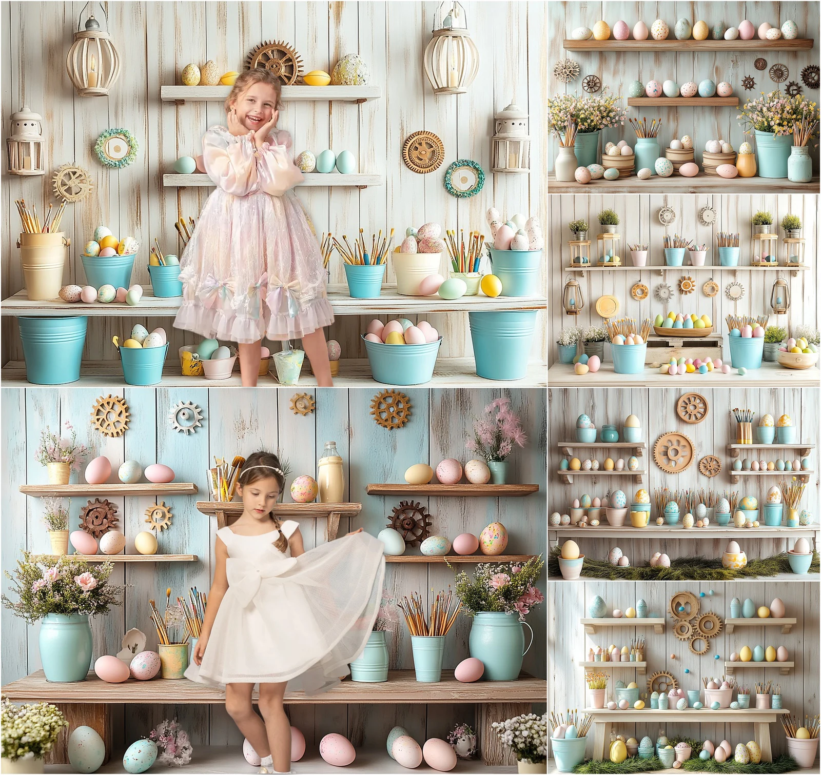 Mehofond Spring Easter Photography Backgrounds Drawing Room Flower Cute Eggs Decors Child Baby Photo Studio Backdrops