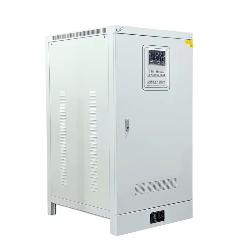 350kVA Three Phase AC Voltage Stabilizer Automatic AVR Copper Winding High Efficiency Surge Protection LCD Display 50/60Hz