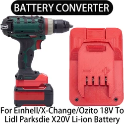 Adattatore per strumenti agli ioni di litio Lidl Parkside X20V per convertire in Einhell/X-Change/Ozito 18V Adattatore per batterie agli ioni di litio Accessori per utensili