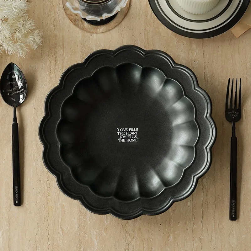 Retro creative ceramic plate, Japanese dessert plate, high-value pasta plate