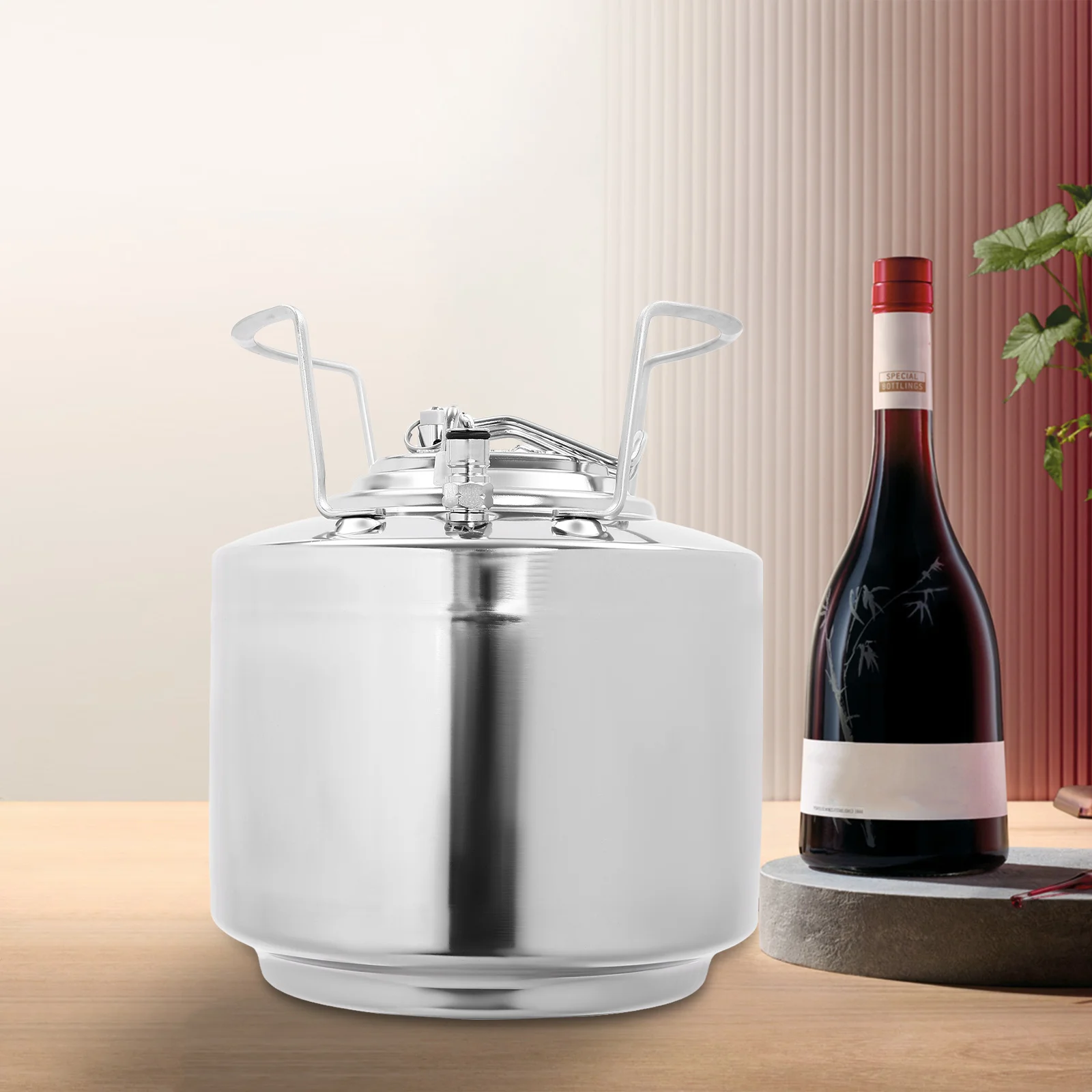 

6L 304 Stainless Steel Mini Ball Lock Keg - Home Brewing Beer Brewing Keg Quick Connect Disconnect 80PSI Pressure Good Sealing