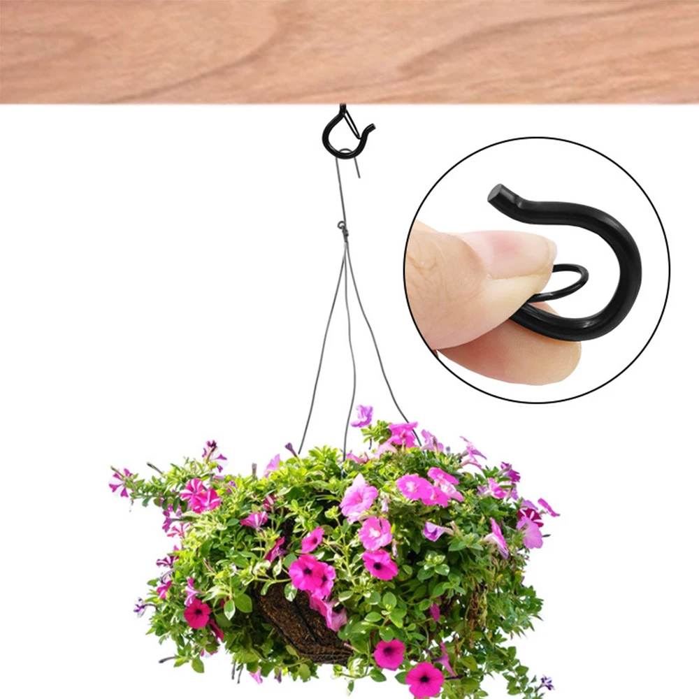 Screw Hooks with Safety Buckle Anti-Drop Windproof Hanger Hooks for Outdoor String Light  Plants Christmas Light With Nut Driver