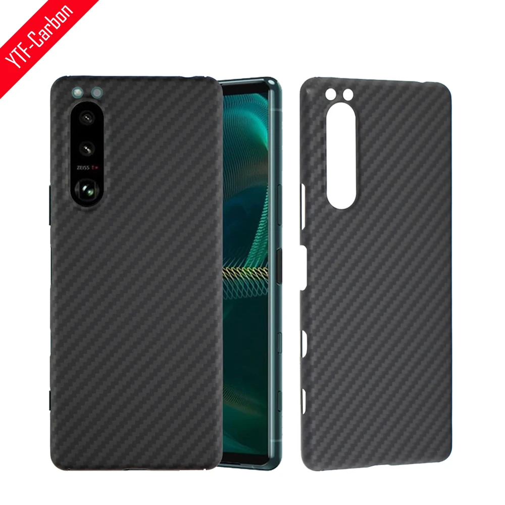 YTF-carbon Real aramid Fiber phone case For Sony Xperia 5 III Ultra-thin Anti-fall Xperia 5 iii 5G carbon fiber cover