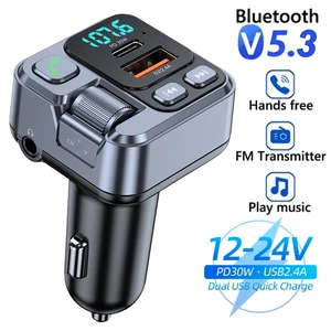 Penerima Bluetooth Mobil USB U Disk Baca PD20w Tampilan Digital Pengisian Cepat Adaptor Ponsel Mobil Pemancar FM untuk Ponsel 8 adaptor musik mobil penjualan terbaik - №