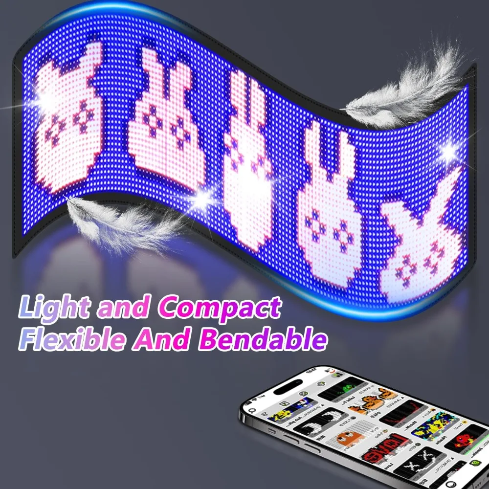 23''x8.5'' LED Sign - Programmable with Pre-made Animations & Text, Huge Bright Scrolling Display, Bluetooth APP Control - Ideal for Car, Store, Christmas & Open Sign view 3