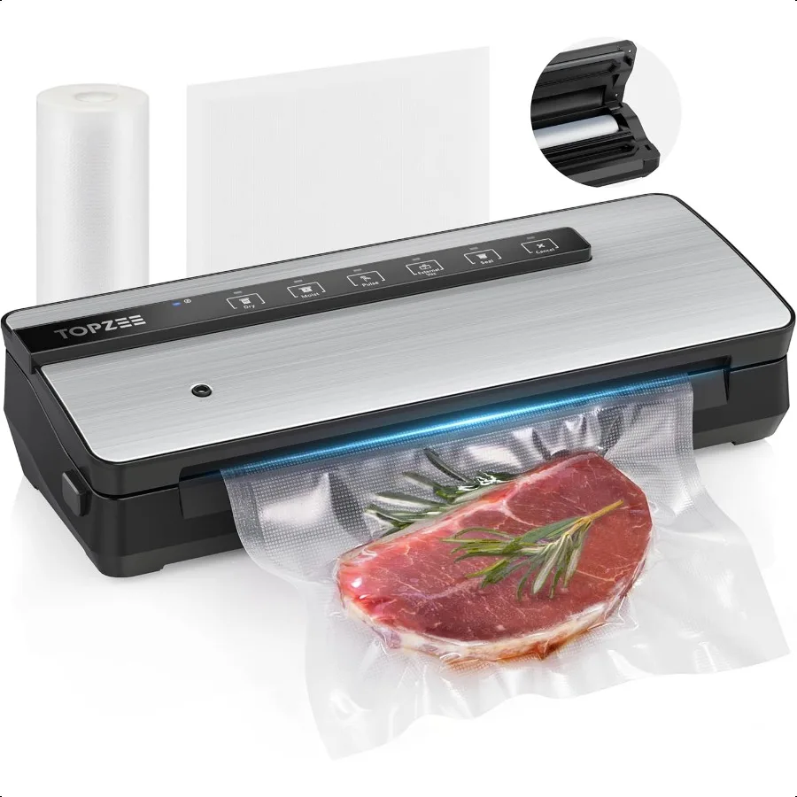 

Vacuum Sealer for Food 90kpa Vacuum Sealer hine with Bags Storage and Builtin Cutter Food Sealer with External Vac Function Dry