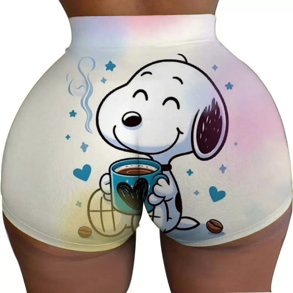 맞춤형 Snoopys Nope Not Today 바이커 러닝 운동 반바지 여성용 운동 체육관 요가 반바지