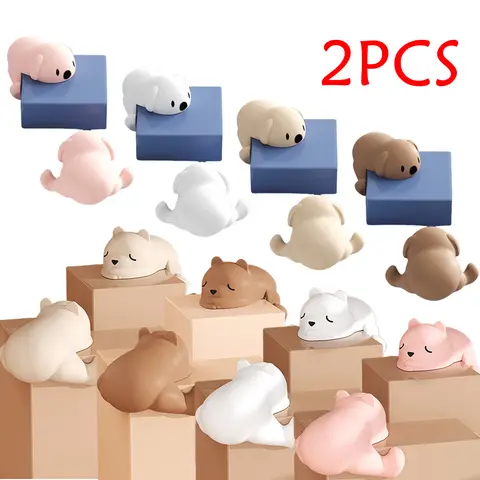 2pcs 어린이 코너 가드 아기 어린이 안전 관리 가장자리 보호기 실리콘 만화 동물 개 곰 테이블 충돌 방지 보호