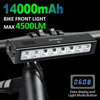 NEWBOLER-luz frontal para bicicleta, 4500 lúmenes, 14000mAh, linterna impermeable, carga USB, accesorios para lámpara de Ciclismo de Carretera MTB