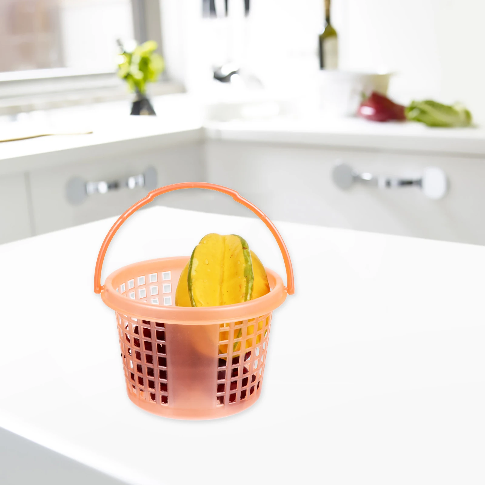 

10pcs Plastic Fruit Baskets Sturdy Storage Vegetable Bright Small Basket Home Bathroom Portable Use Containers Pickup