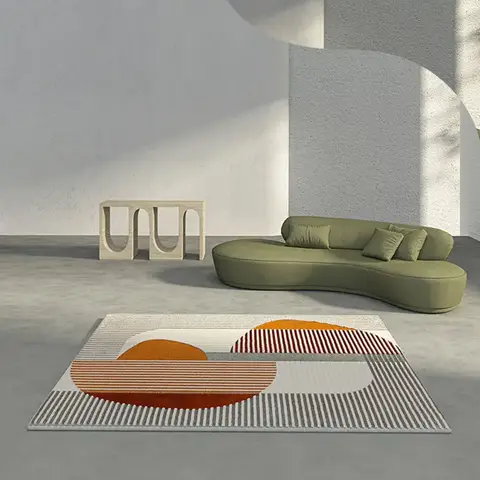 Nordic Modern Minimalist Living Room Carpet Abstract Non-slip Luxury Bedroom Rug Home Decoration Fluffy Square Vortex Mat